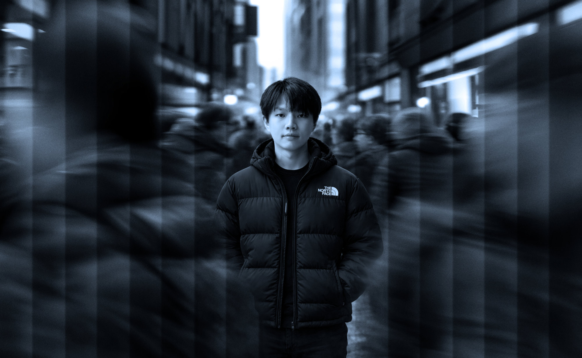 Portrait of Vasin in motion-blurred light