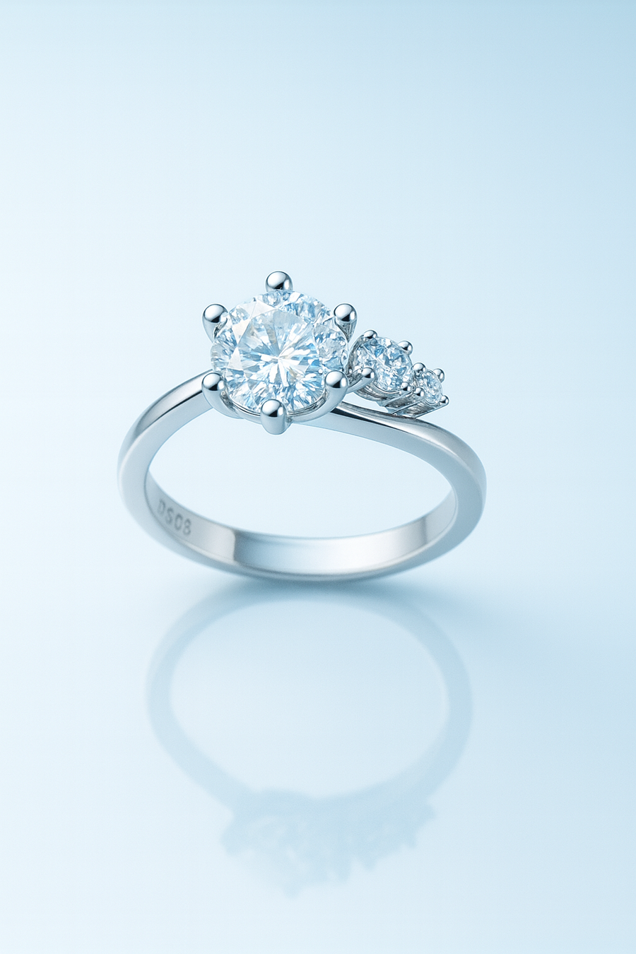 Retouched diamond ring
